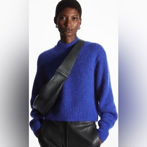 Cropped Alpaca-Blend Mock-Neck Jumper